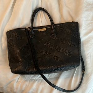 Black Embossed Burberry Tote